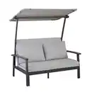 Bild 1 von Loungesofa 'Tiara' 2-Sitzer Aluminium grau/schwarz 138 x 147 x 97 cm