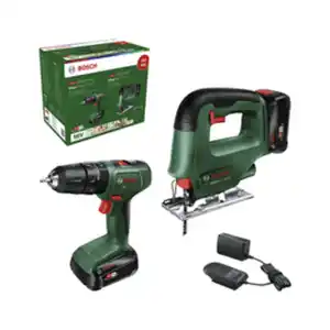 BOSCH HOME & GARDEN Schlagbohrschrauber & Stichsäge, 2 Akkus + Lader