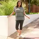 Bild 1 von Damen-Capri-Leggings mit Knöpfen, große Größen