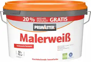 Primaster Wandfarbe Malerweiß matt 12 L + 20% gratis