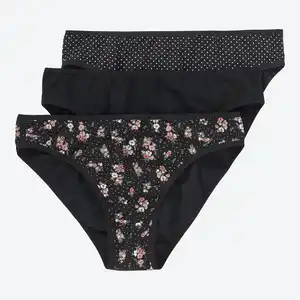 Damen-Minislip mit Blumen-Muster, 3er-Pack