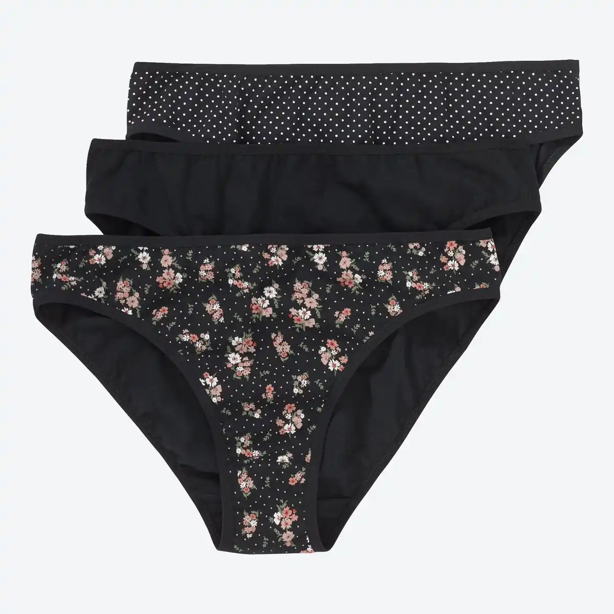 Bild 1 von Damen-Minislip mit Blumen-Muster, 3er-Pack