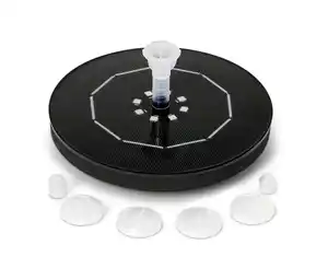 Schwimmender Solar-Springbrunnen mit Akku und LED-Beleuchtung