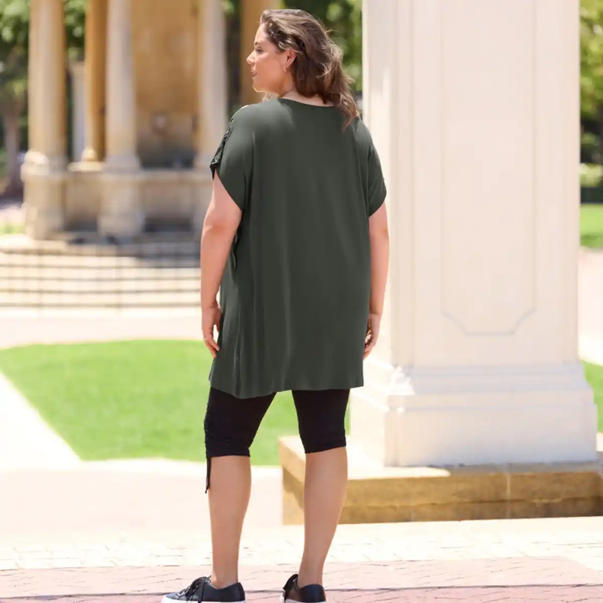 Bild 4 von Damen-Capri-Leggings mit Raffung, große Größen