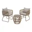 Bild 1 von Balkonmöbelset 'Patricia' Stahl braun 3-teilig