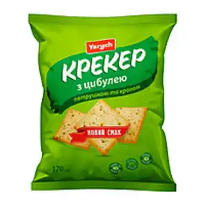 Kräcker mit Zwiebeln, Petersilie und Dill.