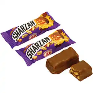 Konfekt "Sharzan" aus Karamell (60,1%) und gerösteten Erdnüs...