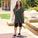 Bild 1 von Damen-Capri-Leggings mit Raffung, große Größen