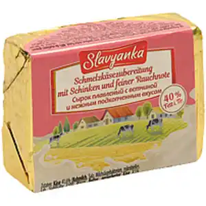 Schmelzkäsezubereitung mit geräuchertem Käse und geräucherte...