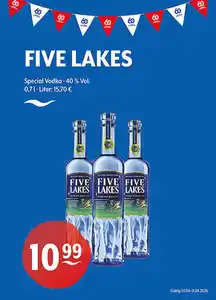 FIVE LAKES SpecialVodka40 % Vol.