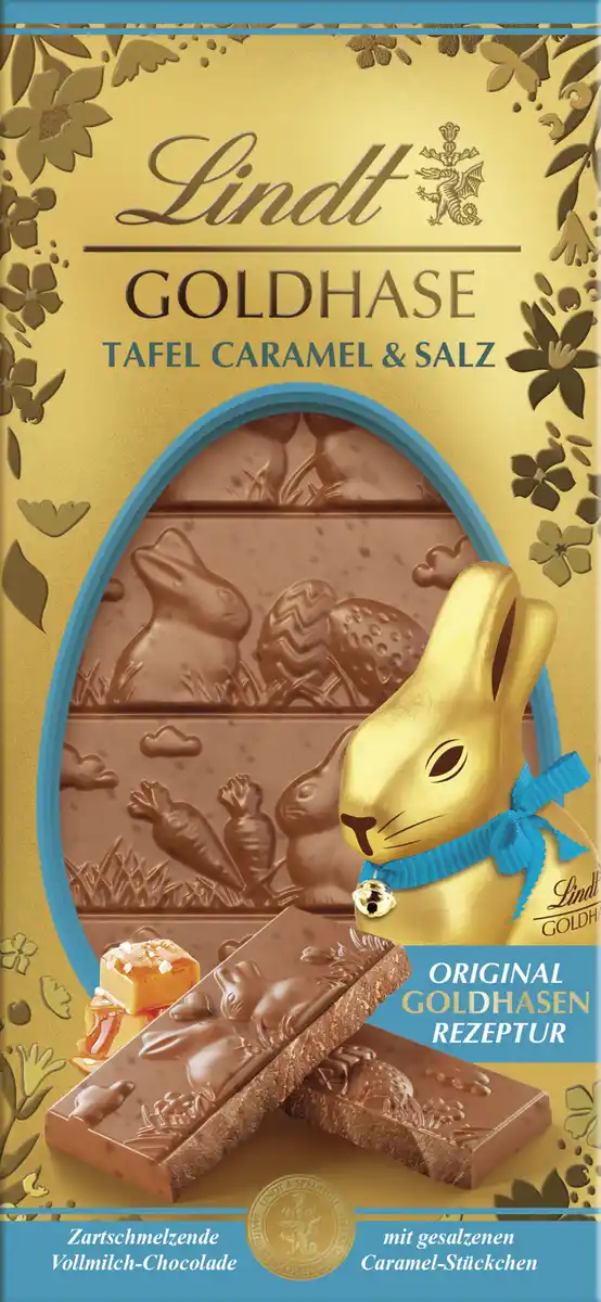 Bild 1 von Lindt Goldhasen Tafel Caramel & Salz, 120 g