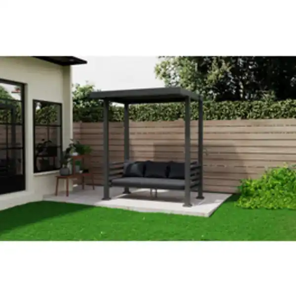 Bild 2 von Mr. GARDENER Pergola »Lounge«, BxTxH: 202 x 169 x 238 cm, anthrazit, inkl. Kissen