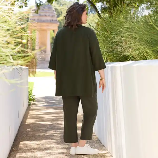 Bild 4 von Damen-Hose aus Viskose und Leinen, große Größen