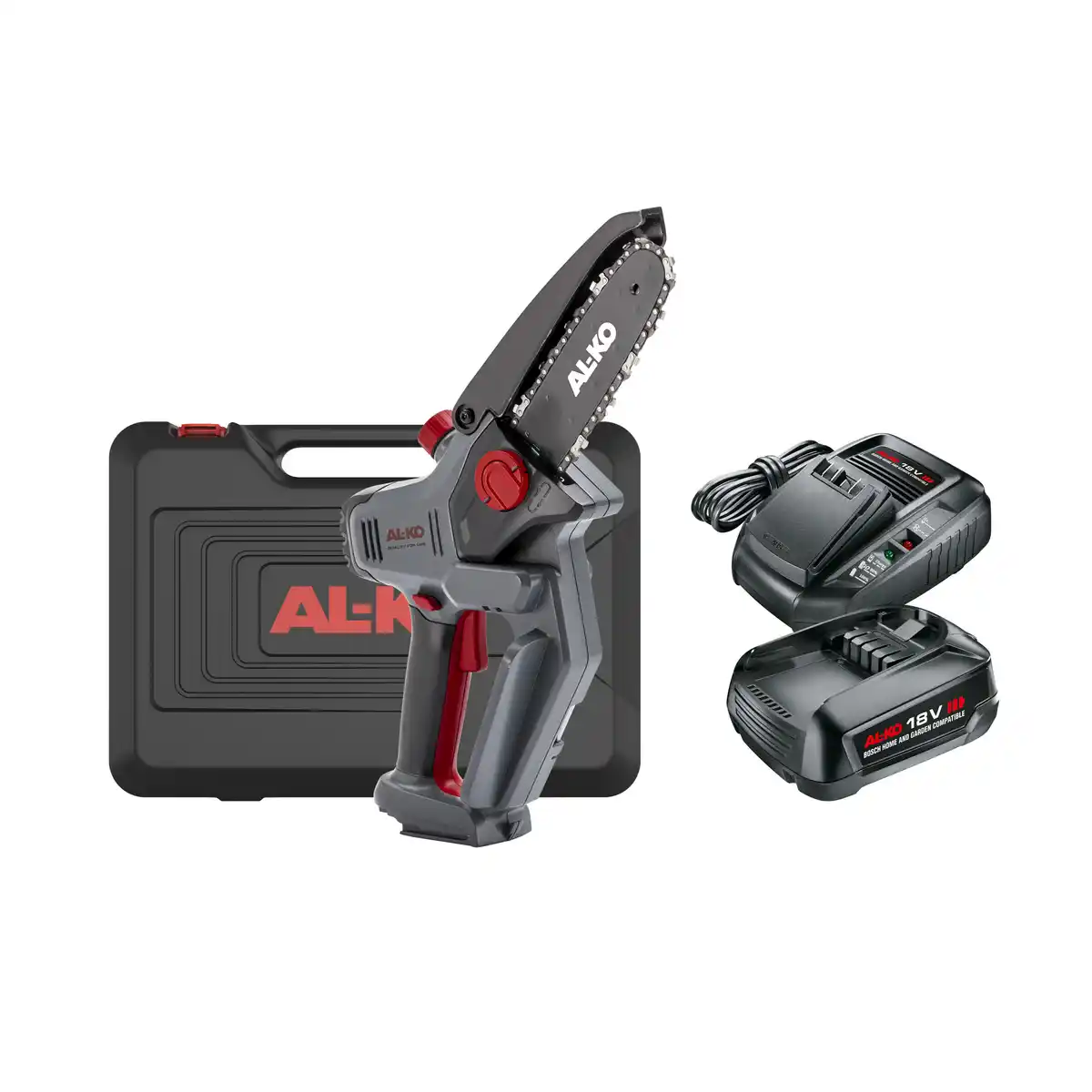Bild 1 von AL-KO Akku-Mini-Kettensäge 'CSM 1815 Set' 20 cm 18 V mit Akku und Ladegerät