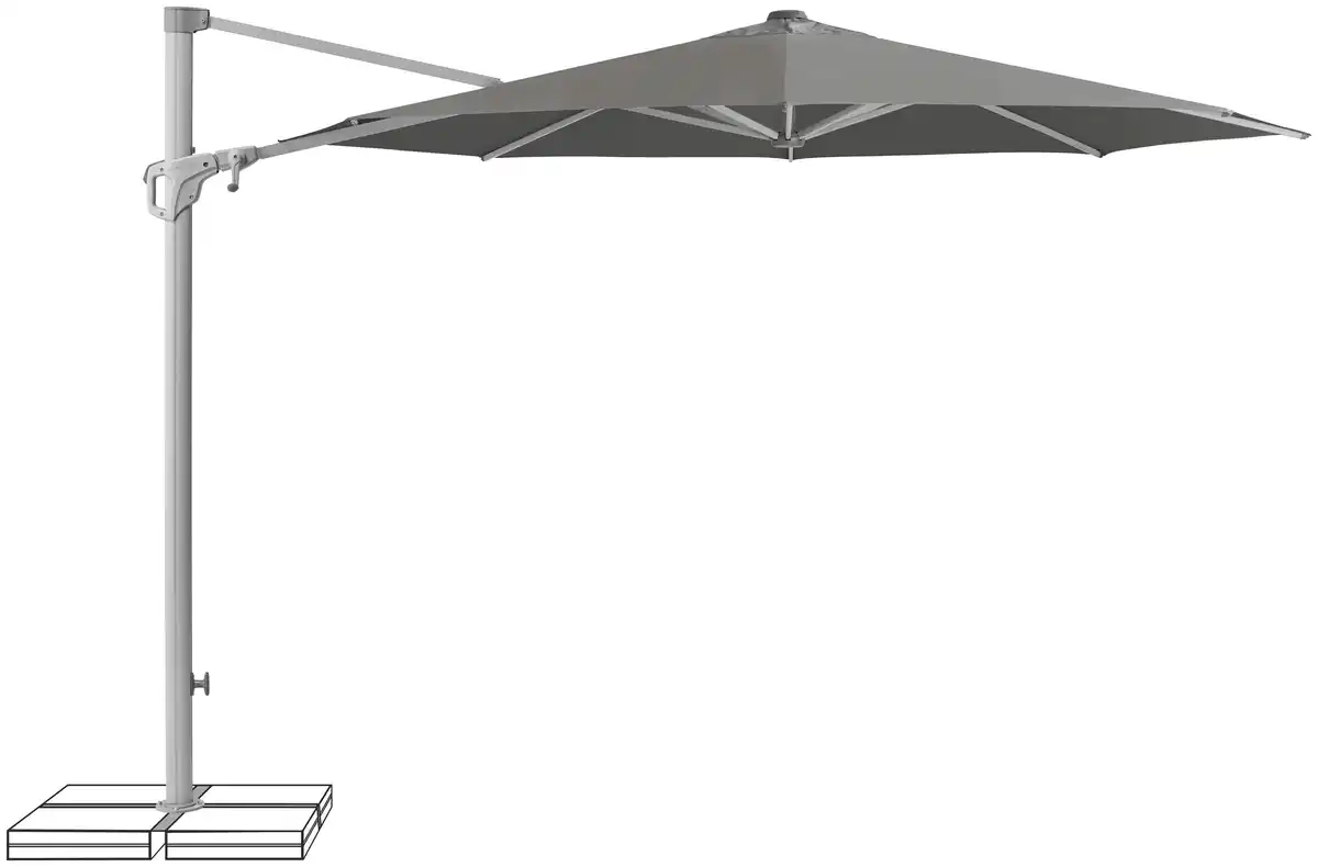 Bild 1 von Suncomfort Sonnenschirm Familyflex steingrau Ø 300 cm