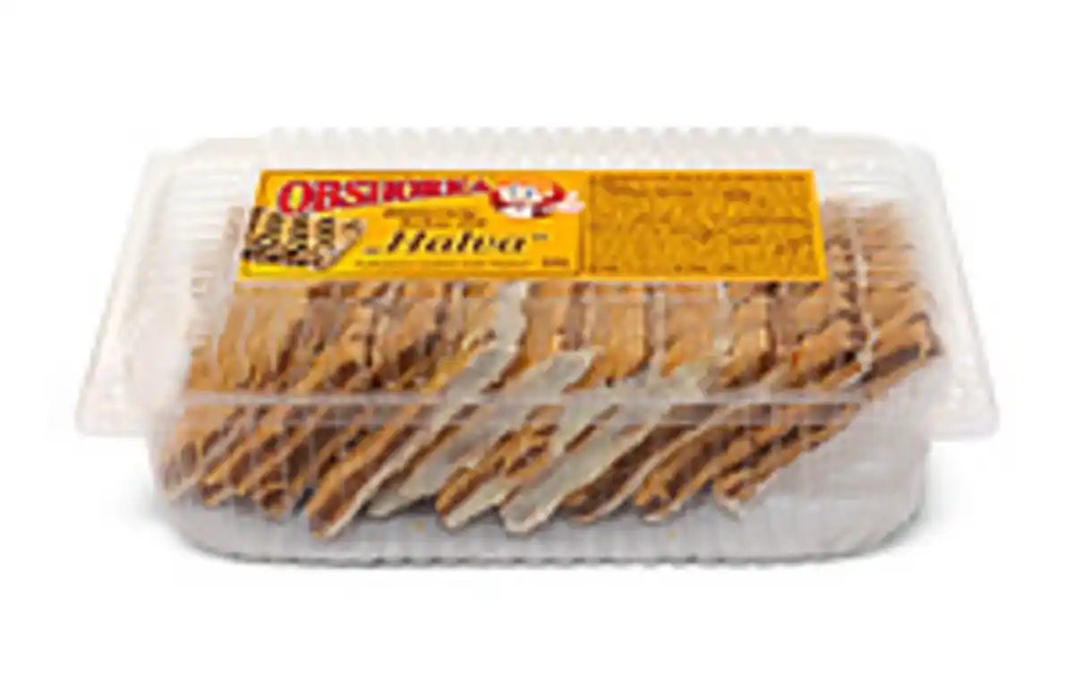 Bild 1 von "OBSHORKA" Blätterteig Kekse mit "Halva" Füllung und mit wei...