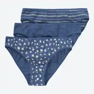 Damen-Minislip mit Muster, 3er-Pack