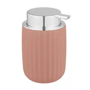 Wenko Seifenspender Agropoli, Chrom, Altrosa, Kunststoff, 7.5x12.5x9 cm, Kunststoffpumpe, Badaccessoires, Waschplatzzubehör, Seifenspender