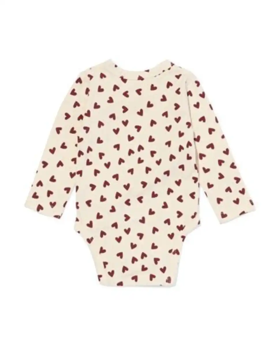 Bild 4 von Mitwachsender Newborn-Wickelstrampler mit Herzchen ecru