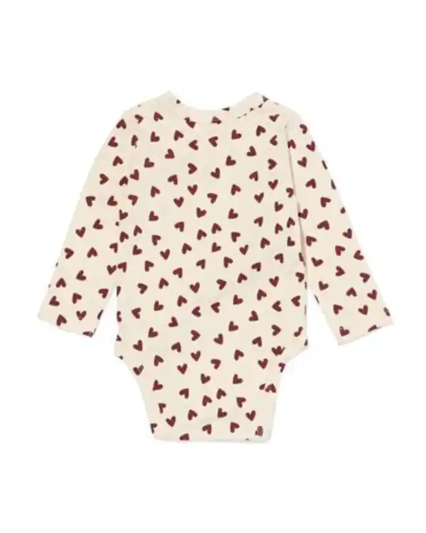 Bild 4 von Mitwachsender Newborn-Wickelstrampler mit Herzchen ecru