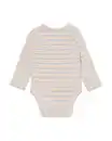Bild 4 von Mitwachsender Newborn-Wickelstrampler, Streifen ecru