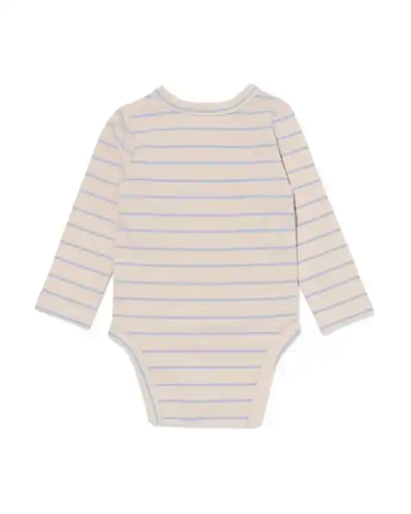 Bild 4 von Mitwachsender Newborn-Wickelstrampler, Streifen ecru