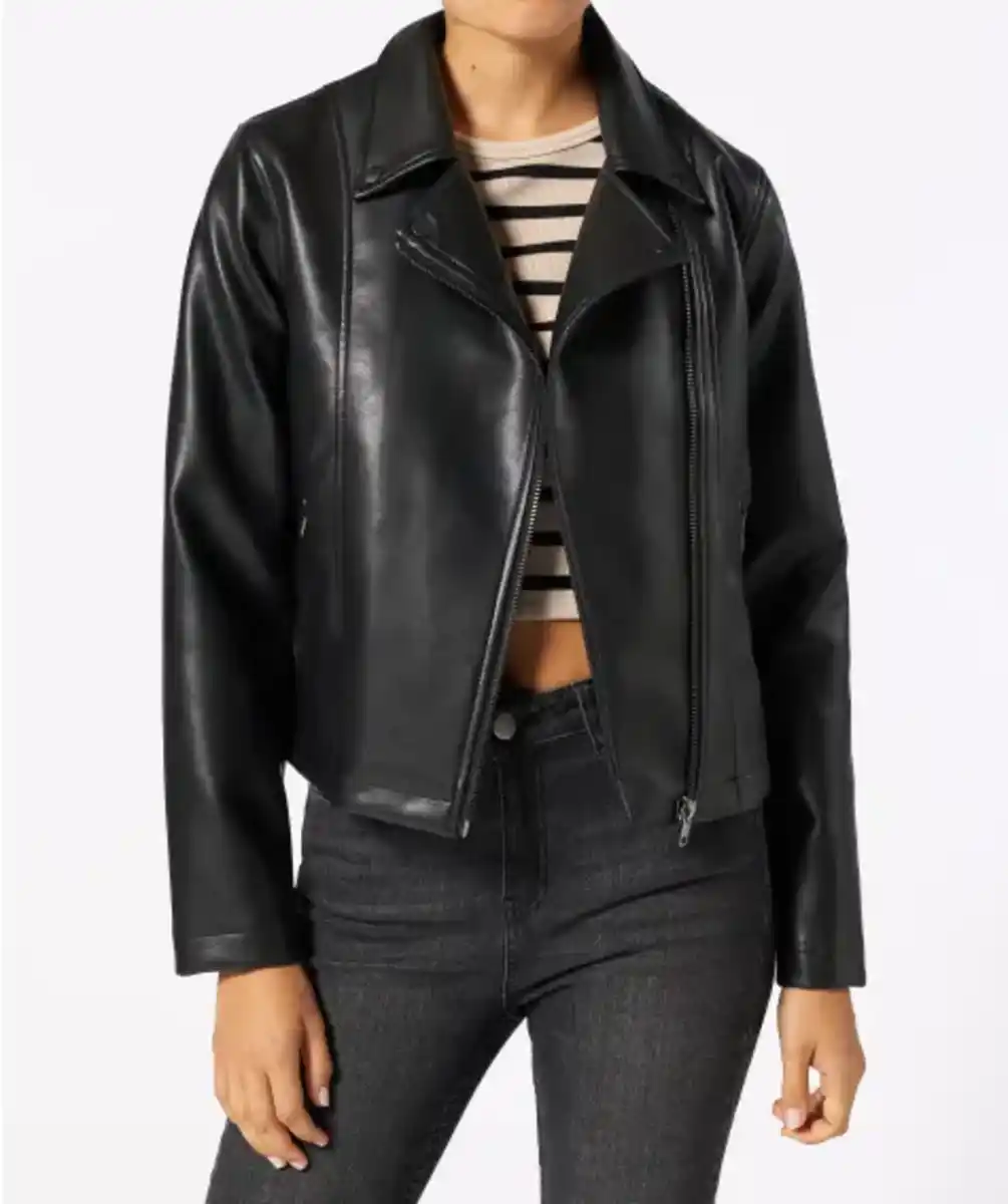 Bild 1 von Kunstlederjacke Biker-Style, schwarz