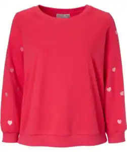 Sweatshirt mit Stickereien, pink