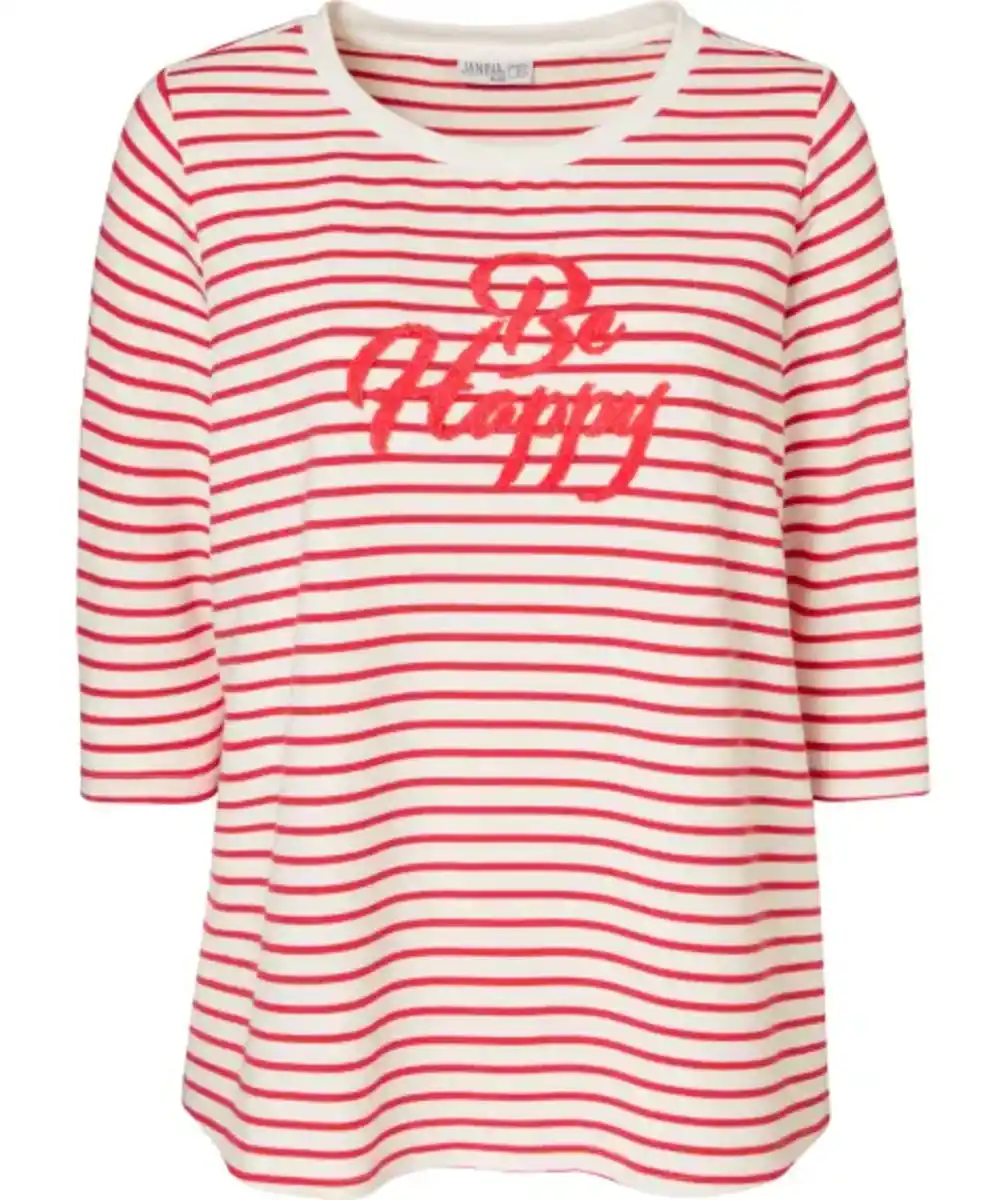 Bild 1 von Sweatshirt mit Streifen, weiß/pink