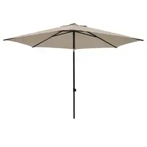 Sonnenschirm, Natur, Schwarz, Textil, 250x250 cm, höhenverstellbar, Knickgelenk, regenabweisend, rostfrei, stabile Strebegelenke, UV-beständig, Sonnen- & Sichtschutz, Sonnenschirme