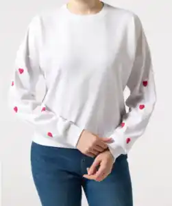 Sweatshirt Herzen, weiß