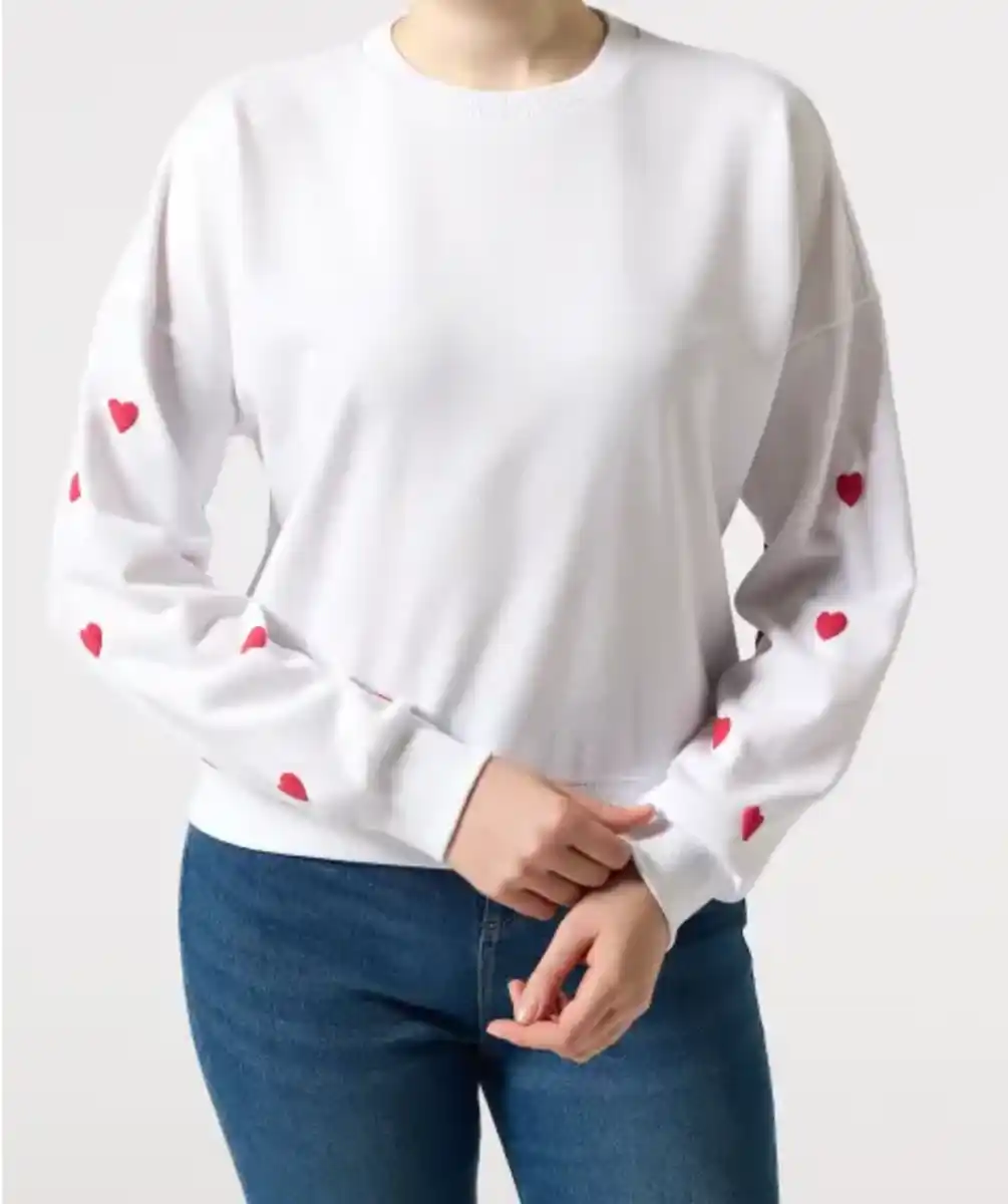 Bild 1 von Sweatshirt Herzen, weiß