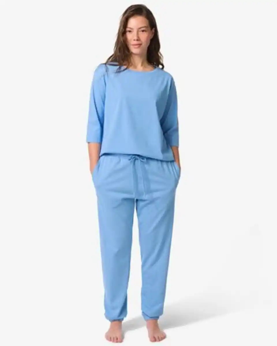 Bild 1 von Damen-Pyjamahose aus Jersey blau