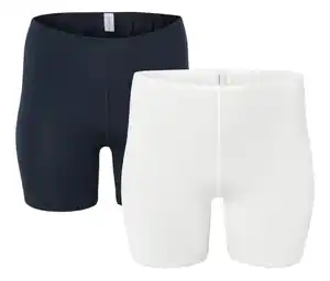 2 Radler-Shorts, weiß und dunkelblau