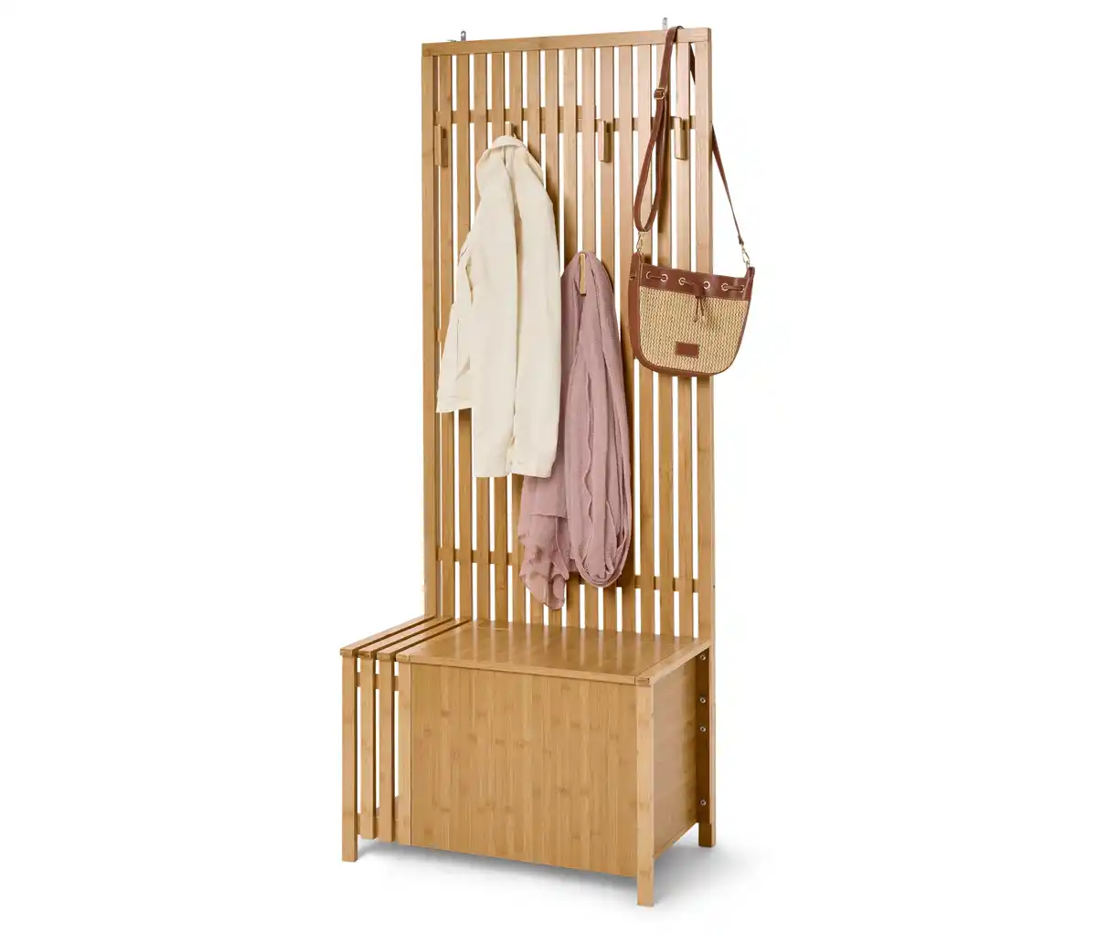 Bild 1 von Garderobe mit Sitzbank in Lamellenoptik