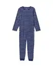 Bild 2 von Damen-Pyjama gestreift dunkelblau