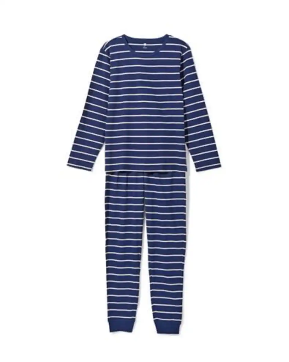 Bild 2 von Damen-Pyjama gestreift dunkelblau