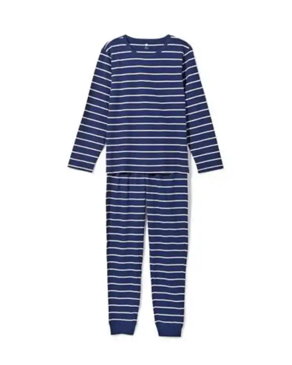 Bild 2 von Damen-Pyjama gestreift dunkelblau