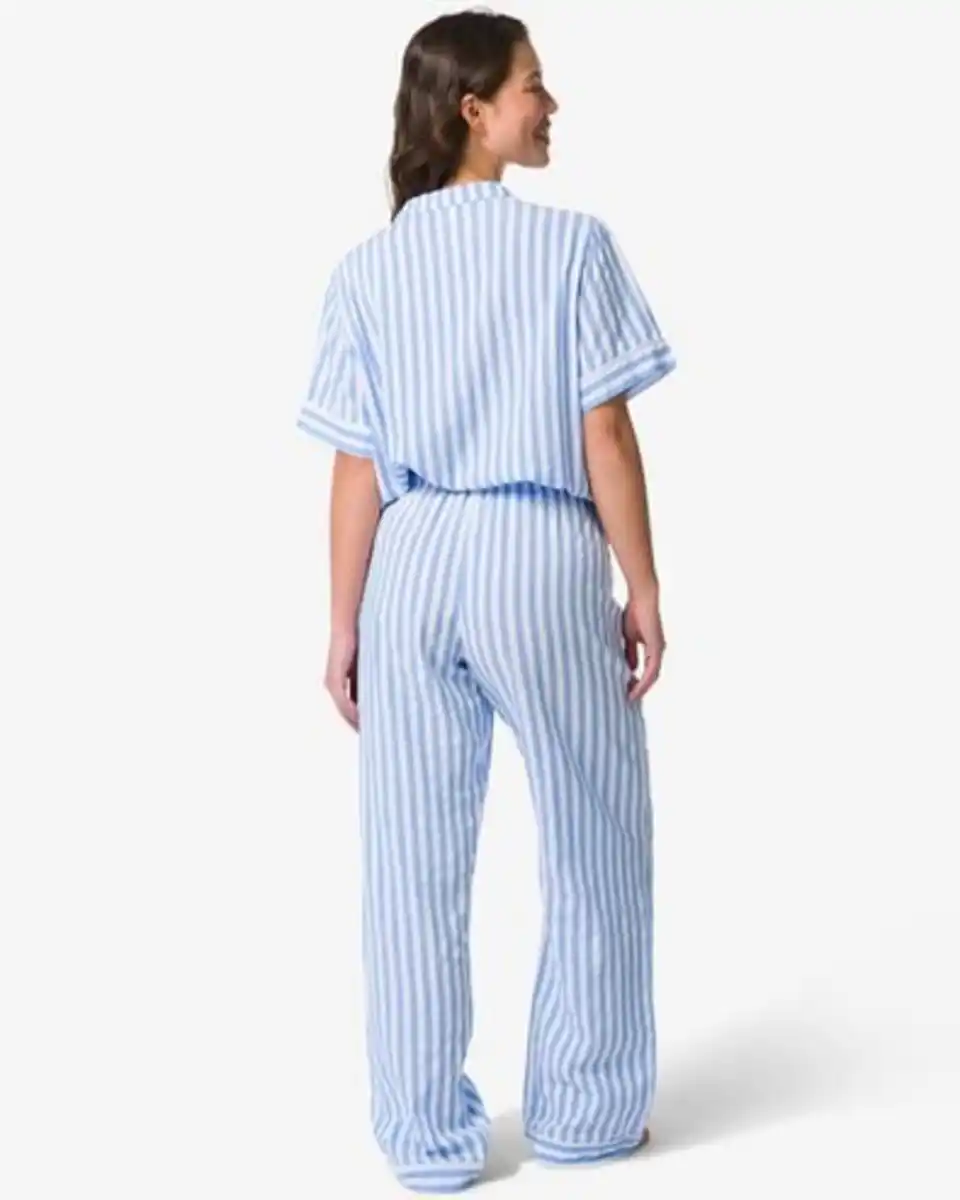 Bild 4 von Damen-Pyjamahose aus Seersucker, gestreift blau