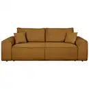 Bild 1 von Xora Schlafsofa, Senfgelb, Textil, 3-Sitzer, Füllung: Silikon, Schaumstoffflocken,Silikon, Schaumstoffflocken, 261x95x108 cm, Made in EU, Rücken echt, Armteil links, rechts, Wohnzimmer, Sofas & Cou