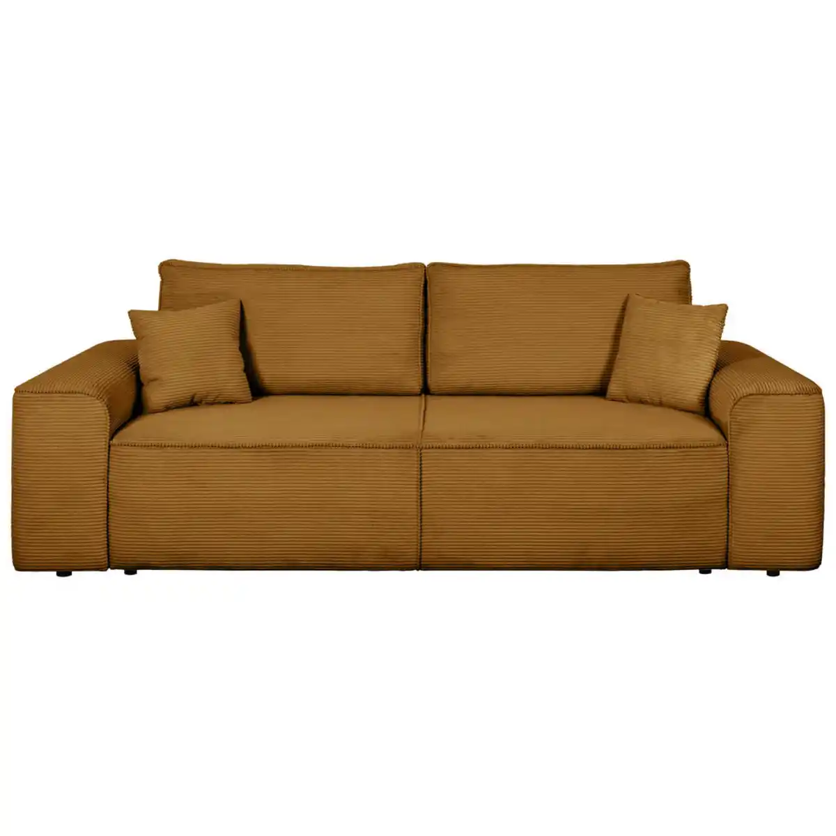 Bild 1 von Xora Schlafsofa, Senfgelb, Textil, 3-Sitzer, Füllung: Silikon, Schaumstoffflocken,Silikon, Schaumstoffflocken, 261x95x108 cm, Made in EU, Rücken echt, Armteil links, rechts, Wohnzimmer, Sofas & Cou