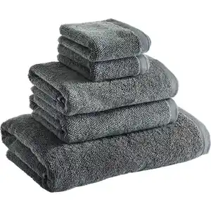 Marc O'Polo Frottierset, Anthrazit, Textil, 5-teilig, Uni, Gots, Badtextilien, Handtuch-Sets