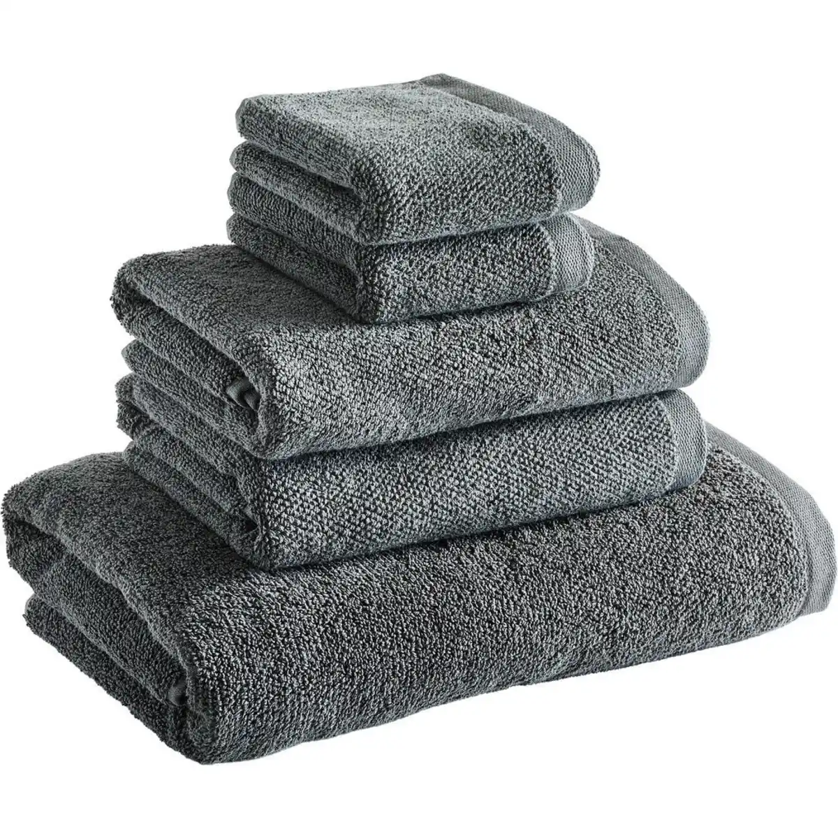 Bild 1 von Marc O'Polo Frottierset, Anthrazit, Textil, 5-teilig, Uni, Gots, Badtextilien, Handtuch-Sets