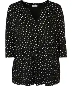 Shirt mit Punkten, schwarz/weiß