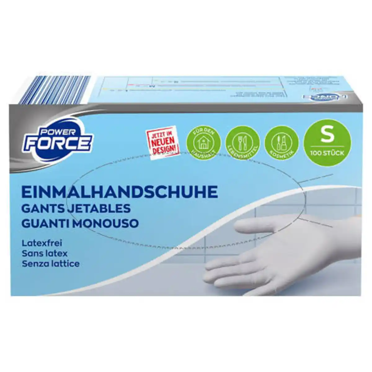 Bild 1 von POWER FORCE Handschuhe Nitril 100 Stück, weiß Gr. S