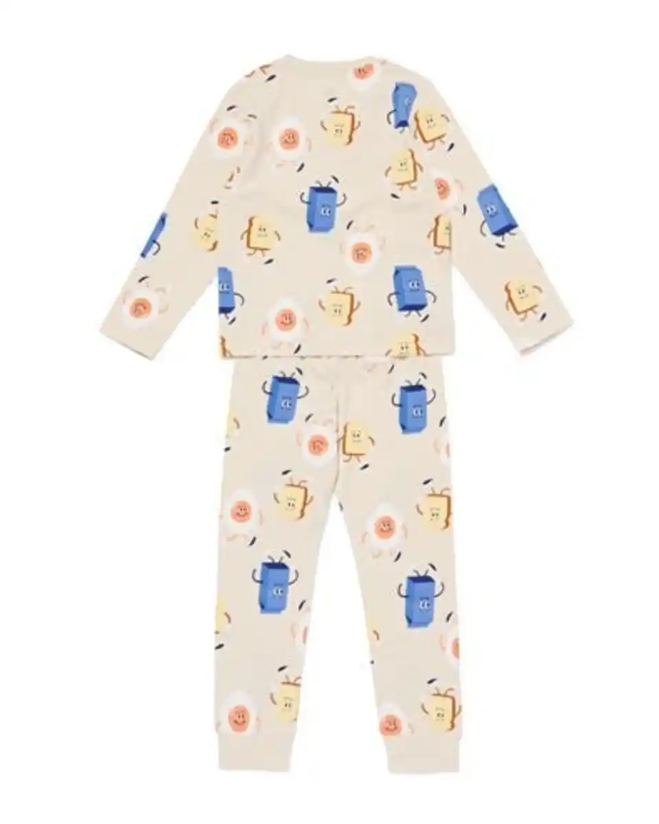 Bild 2 von Kinderpyjama Frühstück eierschalenfarben