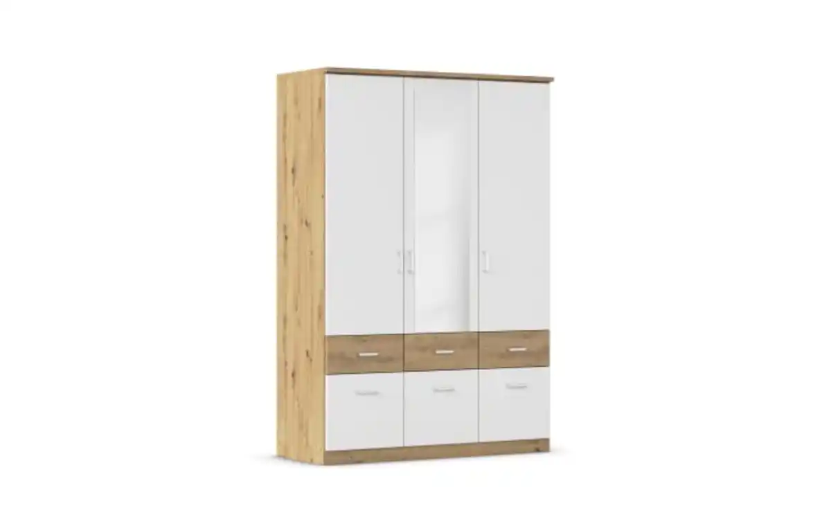 Bild 4 von Drehtürenschrank Bremen Extra, weiß/Eiche-Nachbildung, 136 x 199 cm