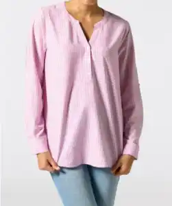 Fein gestreifte Bluse, pink gestreift