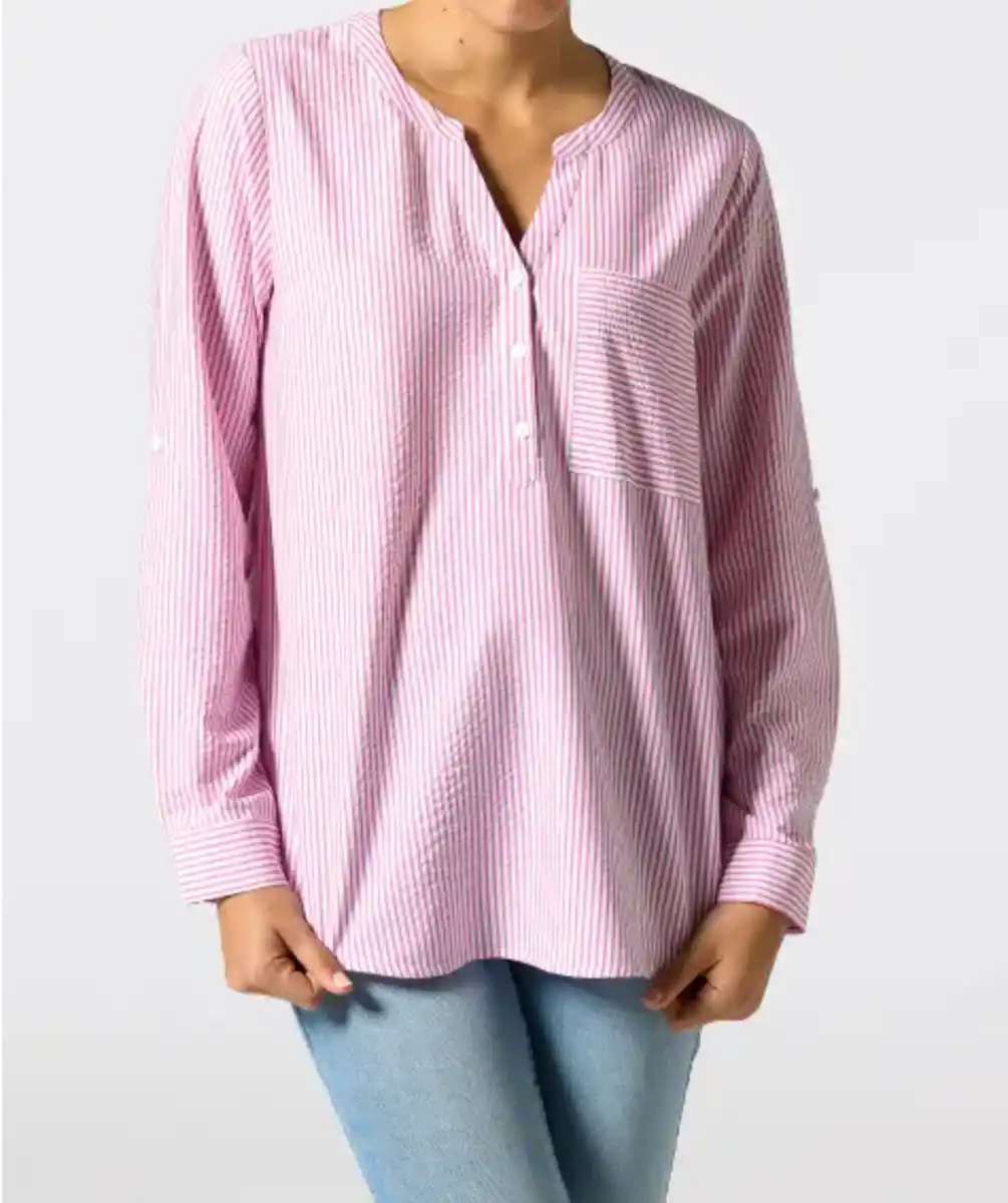 Bild 1 von Fein gestreifte Bluse, pink gestreift