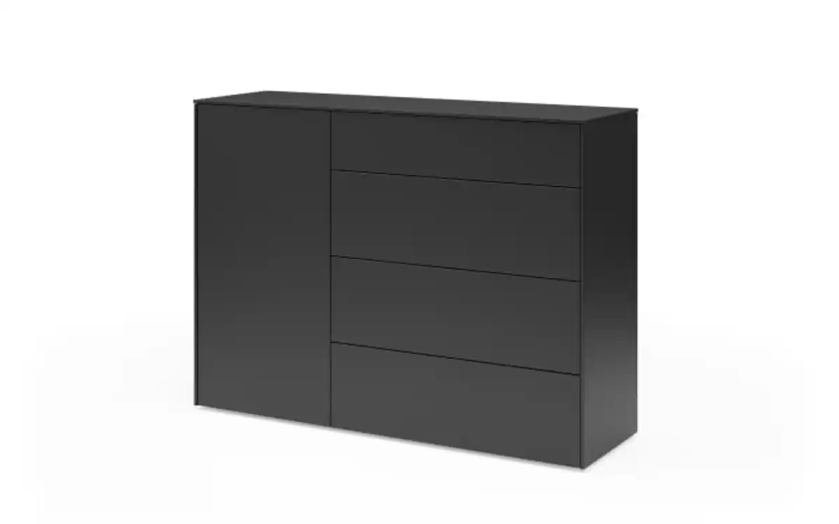 Bild 1 von set one by Musterring - Kommode 131 Riverside, schwarz, inkl. Softclose Funktion